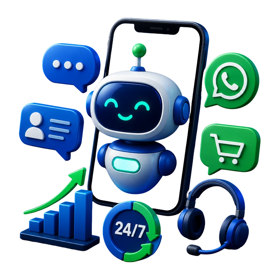 Equipe de Vendas, atendimento inteligente 24 horas